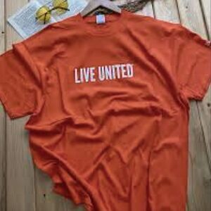 United Way Men's Orange Crewneck Short Sleeve Tee
